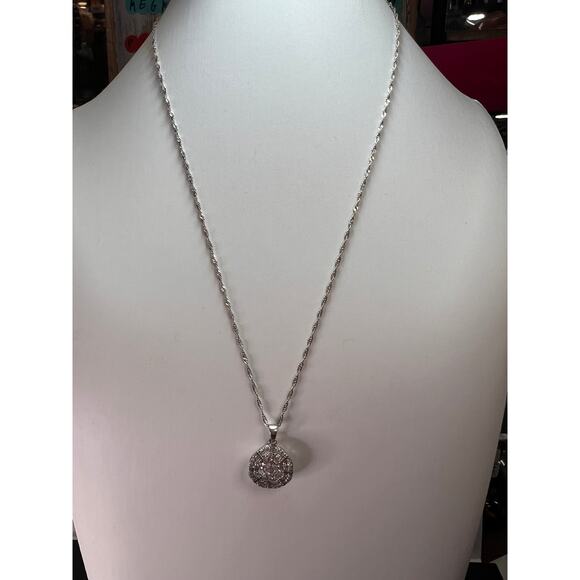 Asscher CZ Rhodium Over Sterling Silver Dancing Pendant With Chain - Picture 5 of 11